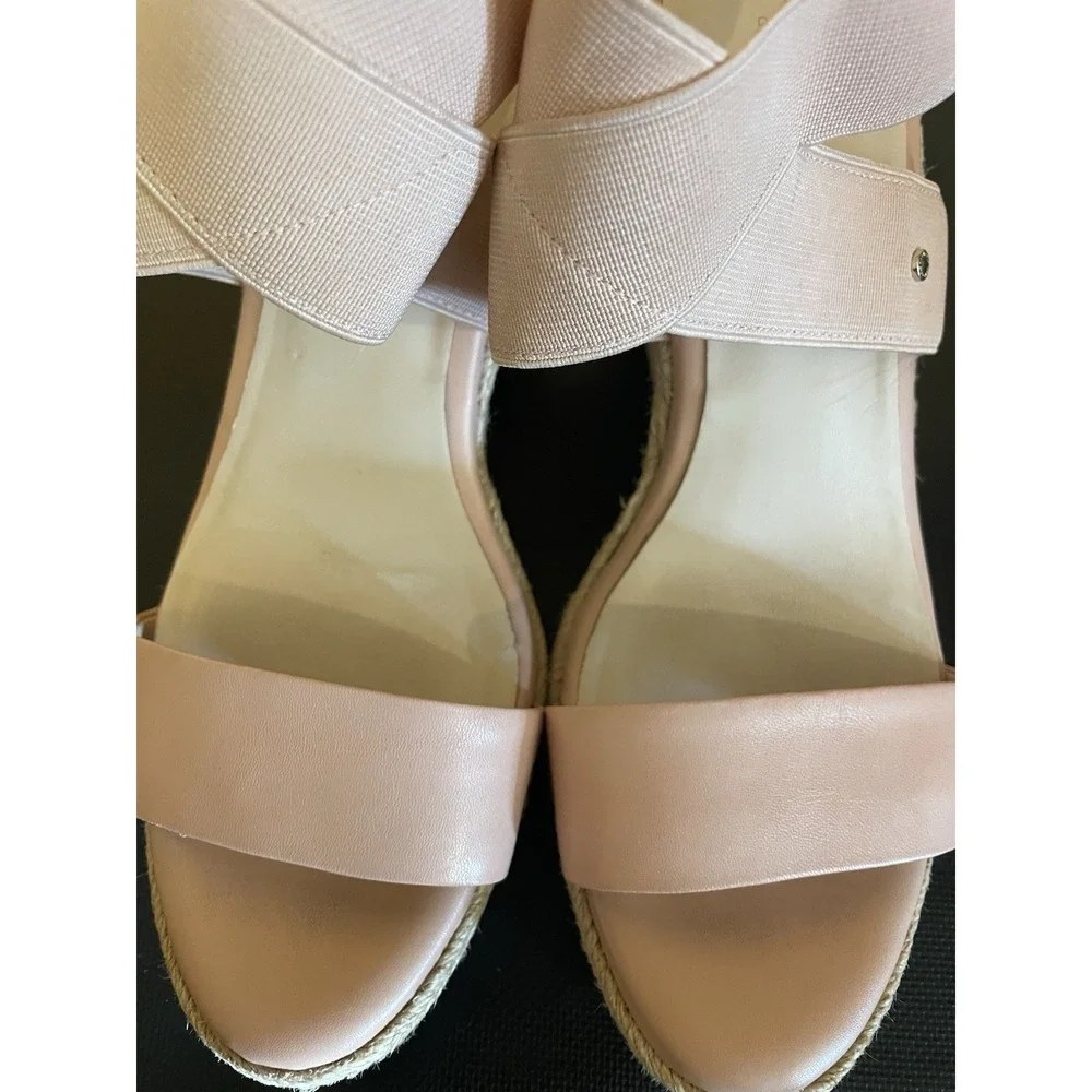 Cole Haan Wedge Espadrille Shoes Womens 8.5 Rose Light Pink Open Toe Sandals